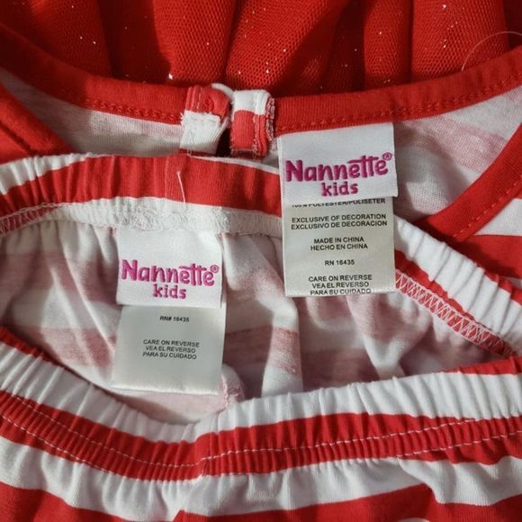 SOLD ***** Nannette Kids Santa Clause 2 Pc Outfit Size 6X Tulle & Glitter - Picture 3 of 12